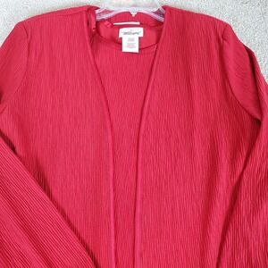 Worthington Women's Jacket and Pullover Matching Red Ensemble Petite Large 2 PCS